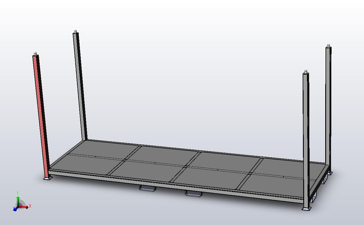 img2 Flat Deck Steel Pallet side view